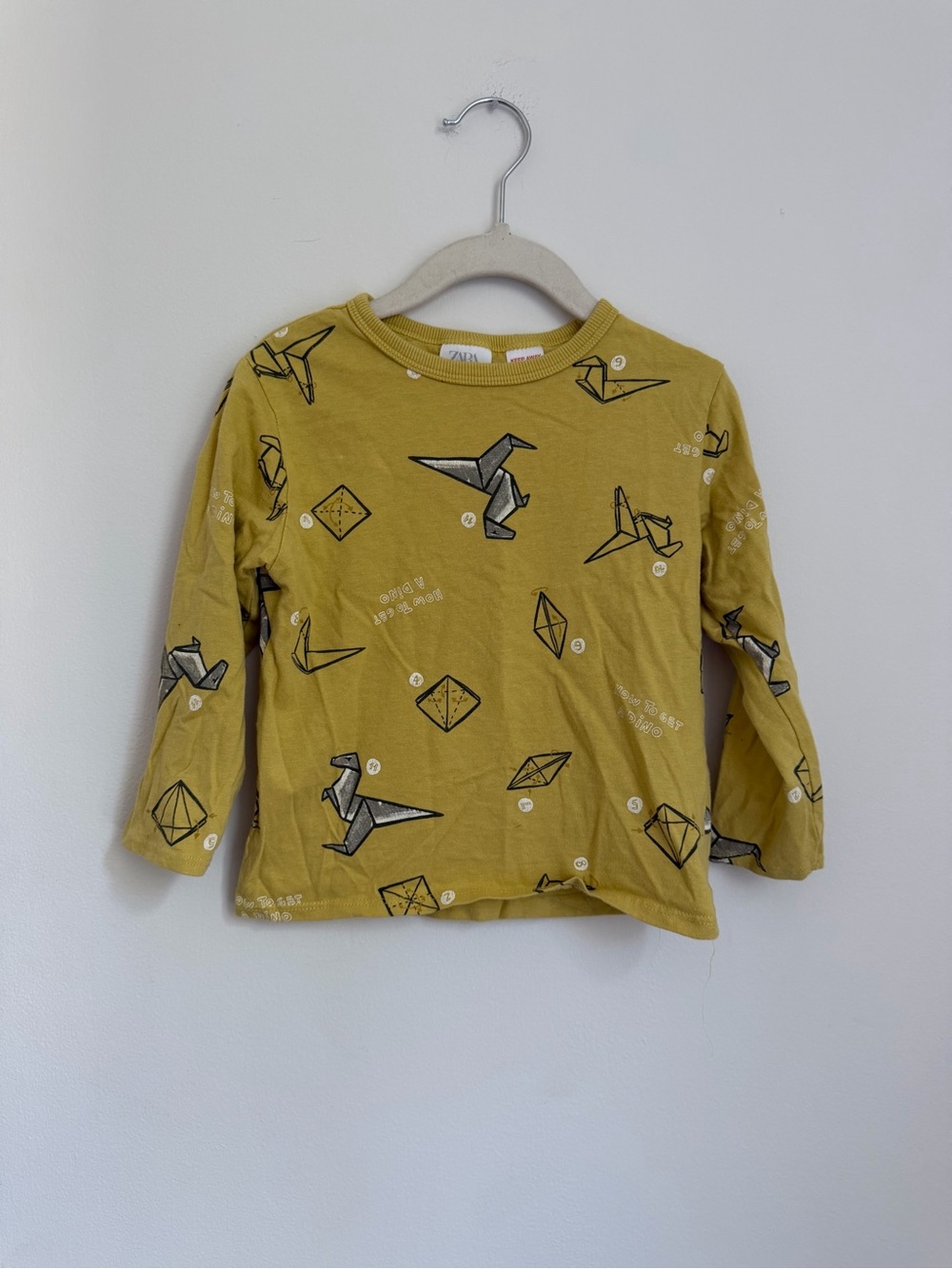 Zara Long-Sleeve Origami Print Kids Top (Size 2-3)
